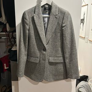 J Crew Wool Herringbone Grey Blazer